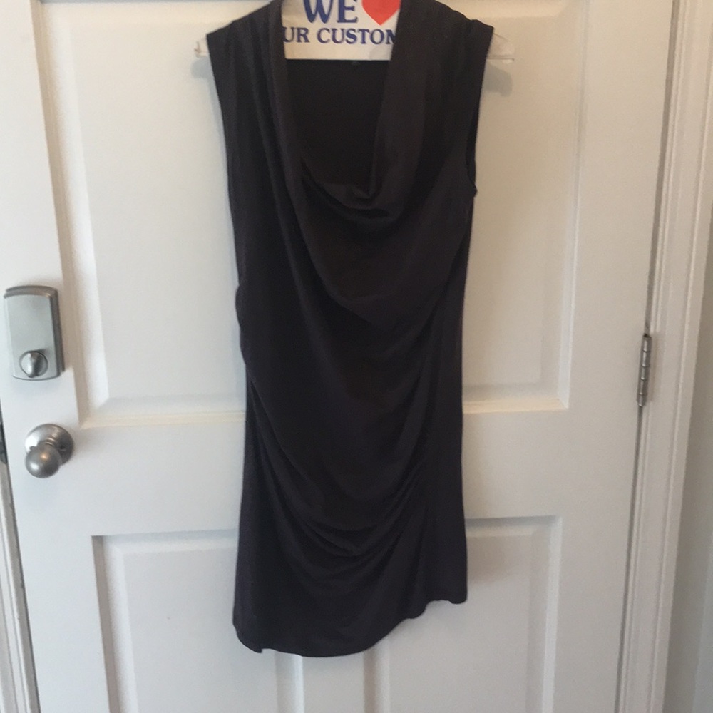 Assymetrical draped purple dress